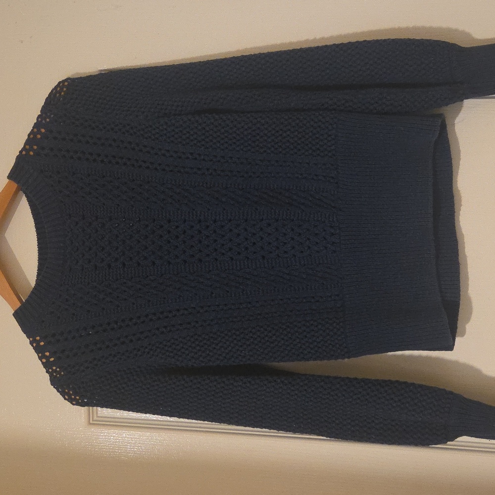 Happy Nature X Kate Hudson Linen Puff Sleeve Sweater Size Medium